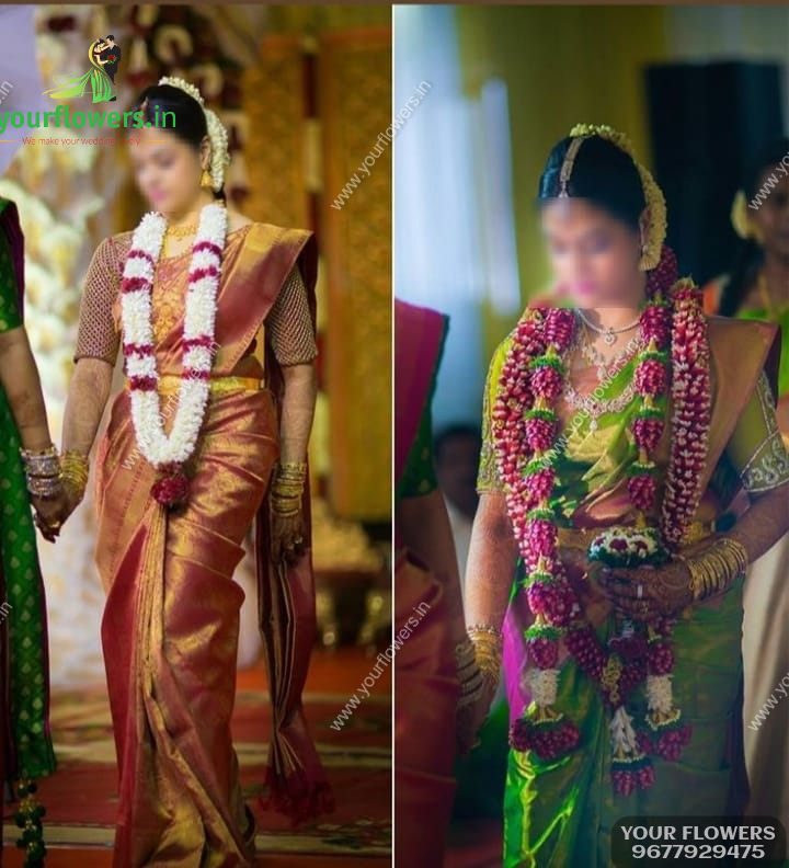 Engagement Garland for green colour saree & lehenga dress