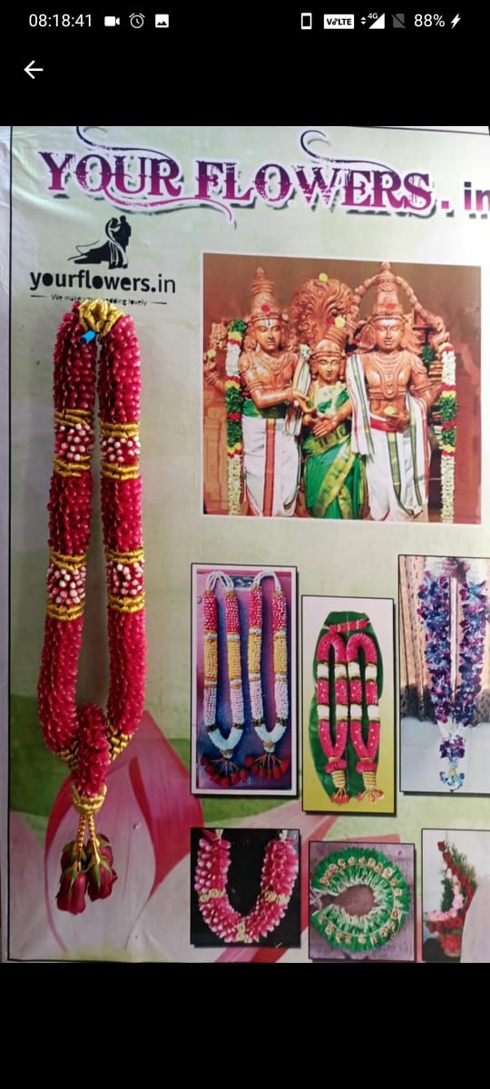 Flower garland for engagement in Krishnagiri Tirupattur Vellore Thiruvannamalai